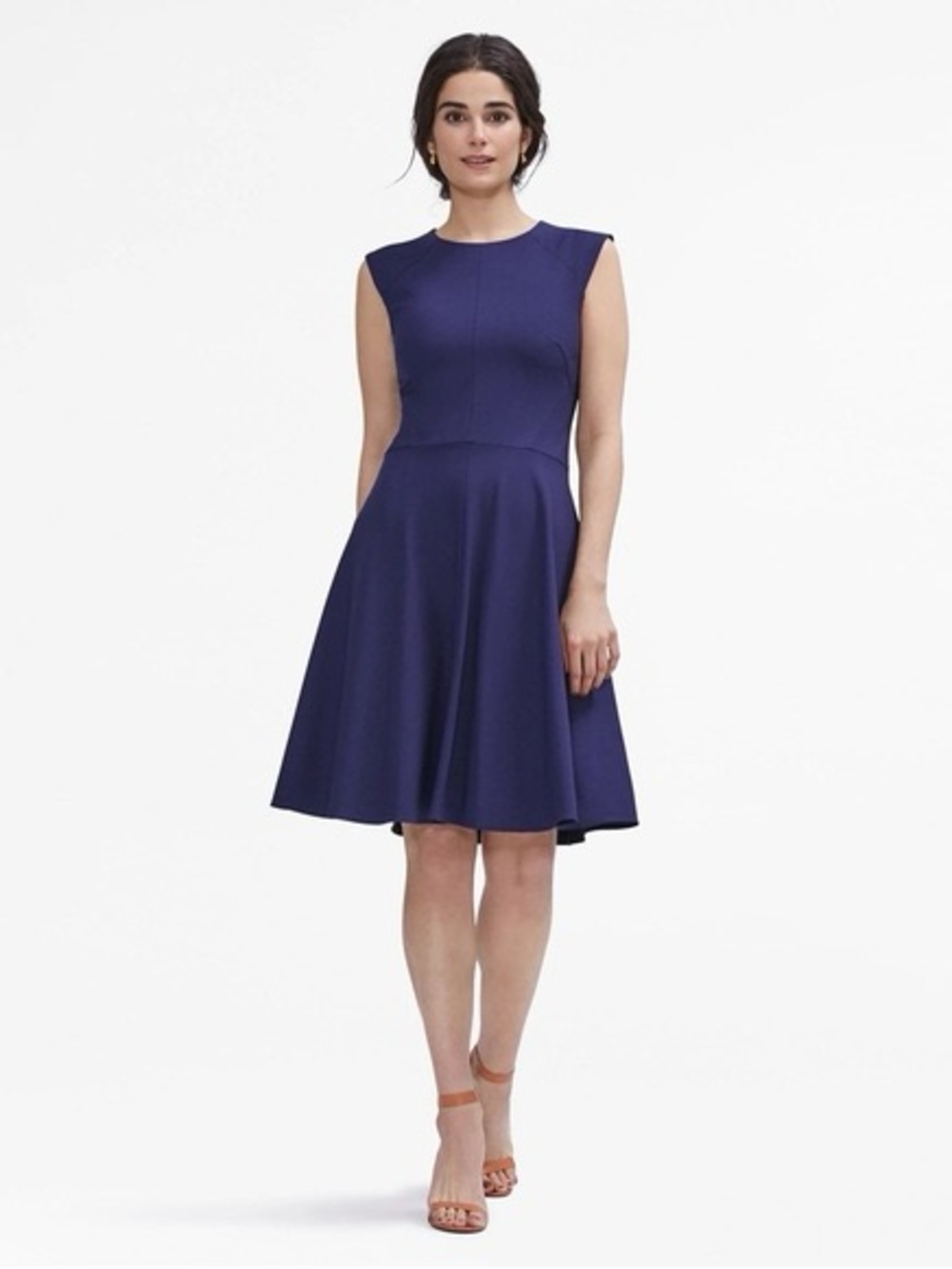 MM Lafleur Sleeveless Deep Indigo Toi Fit-and-Flare Midi Dress